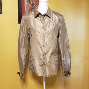 Worth 100% silk long sleeve tan shirt Size 12
